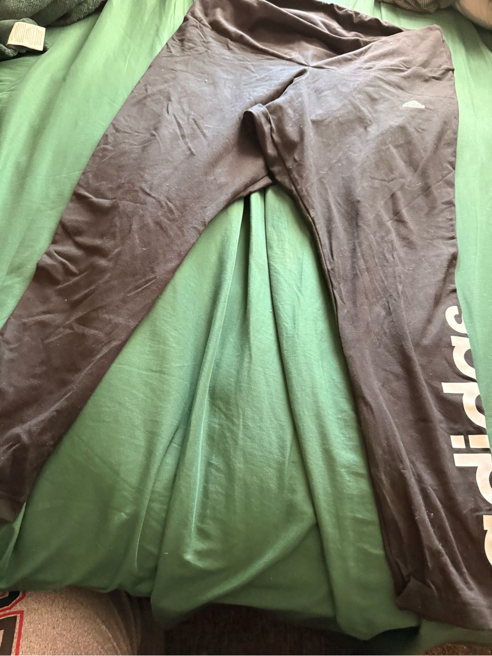 adidas Black Joggers with White Side Logo